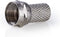 Nedis F-Connector - Recht - Male - Vernikkeld - 75 Ohm - Twist-On - Diameter kabelinvoer: 6.4 mm - Zink Legering - Zilver - 25 Stuks - Polybag