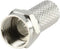 Nedis F-Connector - Recht - Male - Vernikkeld - 75 Ohm - Twist-On - Diameter kabelinvoer: 6.4 mm - Zink Legering - Zilver - 25 Stuks - Polybag