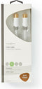 Nedis F Quick - F Quick Cables - F-Male Quick - F-Male Quick - Verguld - 75 Ohm - Dubbel Afgeschermd - 5.00 m - Rond - PVC - Wit - Window Box