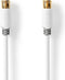Nedis F Quick - F Quick Cables - F-Male Quick - F-Male Quick - Verguld - 75 Ohm - Dubbel Afgeschermd - 5.00 m - Rond - PVC - Wit - Window Box