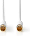 Nedis F Quick - F Quick Cables - F-Male Quick - F-Male Quick - Verguld - 75 Ohm - Dubbel Afgeschermd - 10.0 m - Rond - PVC - Wit - Window Box