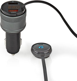 Nedis FM-Audiotransmitter voor Auto - Gefixeerd - Handsfree bellen - 0.8 " - LED-Scherm - Bluetooth - QC 3.0 / 5.0 V DC / 1.0 A - Snelladen - Google Assistant / Siri - Zwart