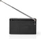 Nedis FM-Radio - Draagbaar Model - AM / FM - Batterij Gevoed - Analoog - 1.5 W - Zwart-Wit Scherm - Koptelefoonoutput - IP20 - Zwart