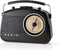 Nedis FM-Radio - Tafelmodel - AM / FM - Batterij Gevoed / Netvoeding - Analoog - 4.5 W - IP20 - Handgreep - Zwart