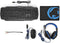 Nedis Gaming Combo Kit - 4-in-1 - Toetsenbord, Koptelefoon, Muis en Muismat - Blauw / Zwart - QWERTY - Italiaans