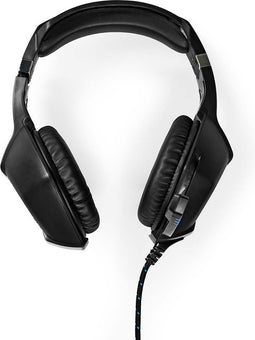 Nedis Gaming Headset - Over-Ear - Stereo - USB Type-A / 2x 3.5 mm - Inklapbare Microfoon - 2.20 m - LED
