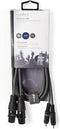 Nedis Gebalanceerde Audiokabel - 2x XLR 3-Pins Female - 2x RCA Male - Vernikkeld - 1.50 m - Rond - PVC - Donkergrijs - Kartonnen Sleeve