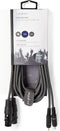 Nedis Gebalanceerde Audiokabel - 2x XLR 3-Pins Female - 2x RCA Male - Vernikkeld - 3.00 m - Rond - PVC - Donkergrijs - Kartonnen Sleeve