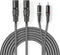 Nedis Gebalanceerde Audiokabel - 2x XLR 3-Pins Male - 2x RCA Male - Vernikkeld - 1.50 m - Rond - PVC - Donkergrijs - Kartonnen Sleeve