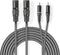 Nedis Gebalanceerde Audiokabel - 2x XLR 3-Pins Male - 2x RCA Male - Vernikkeld - 3.00 m - Rond - PVC - Donkergrijs - Kartonnen Sleeve