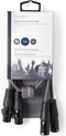 Nedis Gebalanceerde Audiokabel - 2x XLR 3-Pins Male - 2x XLR 3-Pins Female - Vernikkeld - 0.50 m - Rond - PVC - Donkergrijs - Kartonnen Sleeve