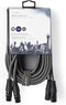 Nedis Gebalanceerde Audiokabel - 2x XLR 3-Pins Male - 2x XLR 3-Pins Female - Vernikkeld - 5.00 m - Rond - PVC - Donkergrijs - Kartonnen Sleeve
