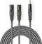 Nedis Gebalanceerde Audiokabel - 2x XLR 3-Pins Male - 3,5 mm Male - Vernikkeld - 1.50 m - Rond - PVC - Donkergrijs - Kartonnen Sleeve
