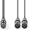 Nedis Gebalanceerde Audiokabel - 2x XLR 3-Pins Male - XLR 3-Pins Female - Vernikkeld - 1.50 m - Rond - PVC - Donkergrijs - Kartonnen Sleeve