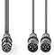 Nedis Gebalanceerde Audiokabel - 2x XLR 3-Pins Male - XLR 3-Pins Female - Vernikkeld - 1.50 m - Rond - PVC - Donkergrijs - Kartonnen Sleeve