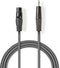 Nedis Gebalanceerde Audiokabel - XLR 3-Pins Female - 3,5 mm Male - Vernikkeld - 1.00 m - Rond - PVC - Donkergrijs - Kartonnen Sleeve