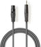 Nedis Gebalanceerde Audiokabel - XLR 3-Pins Female - 3,5 mm Male - Vernikkeld - 1.00 m - Rond - PVC - Donkergrijs - Kartonnen Sleeve