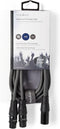 Nedis Gebalanceerde Audiokabel - XLR 3-Pins Male - 2x XLR 3-Pins Female - Vernikkeld - 1.50 m - Rond - PVC - Donkergrijs - Kartonnen Sleeve
