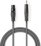 Nedis Gebalanceerde Audiokabel - XLR 3-Pins Male - 3,5 mm Male - Vernikkeld - 1.50 m - Rond - PVC - Donkergrijs - Kartonnen Sleeve