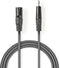 Nedis Gebalanceerde Audiokabel - XLR 3-Pins Male - 3,5 mm Male - Vernikkeld - 3.00 m - Rond - PVC - Donkergrijs - Kartonnen Sleeve