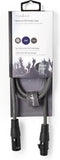 Nedis Gebalanceerde Audiokabel - XLR 3-Pins Male - XLR 3-Pins Female - Vernikkeld - 1.00 m - Rond - PVC - Donkergrijs - Kartonnen Sleeve