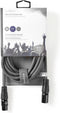 Nedis Gebalanceerde Audiokabel - XLR 3-Pins Male - XLR 3-Pins Female - Vernikkeld - 5.00 m - Rond - PVC - Donkergrijs - Kartonnen Sleeve