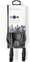 Nedis Gebalanceerde Audiokabel - XLR 3-Pins Male - XLR 3-Pins Female - Vernikkeld - 3.00 m - Rond - PVC - Donkergrijs - Kartonnen Sleeve