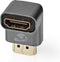 Nedis HDMI-Adapter - HDMI Connector / HDMI Male - HDMI Output - Verguld - 90° Gehoekt - Aluminium - Gun Metal Grijs - 1 Stuks - Cover Window Box
