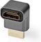 Nedis HDMI-Adapter - HDMI Connector / HDMI Male - HDMI Output - Verguld - 270° Gehoekt - Aluminium - Gun Metal Grijs - 1 Stuks - Cover Window Box