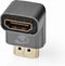 Nedis HDMI-Adapter - HDMI Connector / HDMI Male - HDMI Output - Verguld - 90° Gehoekt - Aluminium - Gun Metal Grijs - 1 Stuks - Cover Window Box