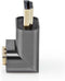 Nedis HDMI-Adapter - HDMI Connector / HDMI Male - HDMI Output - Verguld - 270° Gehoekt - Aluminium - Gun Metal Grijs - 1 Stuks - Cover Window Box