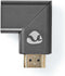 Nedis HDMI-Adapter - HDMI Connector / HDMI Male - HDMI Output - Verguld - Links Gehoekt - Aluminium - Gun Metal Grijs - 1 Stuks - Cover Window Box