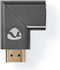 Nedis HDMI-Adapter - HDMI Connector / HDMI Male - HDMI Output - Verguld - Rechts Gehoekt - Aluminium - Gun Metal Grijs - 1 Stuks - Cover Window Box