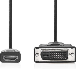 Nedis HDMI Kabel - HDMI Connector - DVI-D 24+1-Pins Male - 1080p - Vernikkeld - 2.00 m - Recht - PVC - Zwart - Label