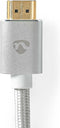Nedis HDMI Kabel - HDMI Connector - DVI-D 24+1-Pins Male - 2560x1600 - Verguld - 2.00 m - Recht - Gevlochten - Zilver - Cover Window Box