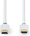Nedis High Speed HDMI-Kabel met Ethernet - HDMI Connector - HDMI Connector - 4K@60Hz - ARC - 18 Gbps - 3.00 m - Rond - PVC - Wit - Doos