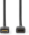 Nedis High Speed HDMI-Kabel met Ethernet - HDMI Connector - HDMI Output - 4K@60Hz - ARC - 18 Gbps - 1.00 m - Rond - PVC - Antraciet - Doos