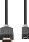 Nedis High Speed HDMI-Kabel met Ethernet - HDMI Connector - HDMI Micro-Connector - 4K@30Hz - 10.2 Gbps - 2.00 m - Rond - PVC - Antraciet - Window Box