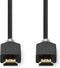 Nedis High Speed HDMI-Kabel met Ethernet - HDMI Connector - HDMI Connector - 4K@60Hz - ARC - 18 Gbps - 7.50 m - Rond - PVC - Antraciet - Doos
