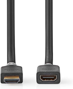 Nedis High Speed HDMI-Kabel met Ethernet - HDMI Connector - HDMI Output - 8K@60Hz - eARC - 48 Gbps - 2.00 m - Rond - PVC - Antraciet - Doos