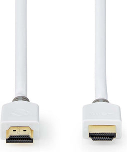 Nedis High Speed HDMI-Kabel met Ethernet - HDMI Connector - HDMI Connector - 4K@60Hz - ARC - 18 Gbps - 1.50 m - Rond - PVC - Wit - Doos