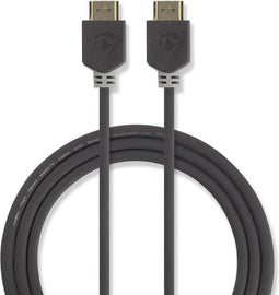 Nedis High Speed HDMI-Kabel met Ethernet - HDMI Connector - HDMI Connector - 4K@30Hz - ARC - 10.2 Gbps - 20.0 m - Rond - PVC - Antraciet - Window Box