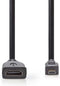 Nedis High Speed HDMI-Kabel met Ethernet - HDMI Micro-Connector - HDMI Output - 4K@30Hz - 10.2 Gbps - 0.20 m - Rond - PVC - Zwart - Envelop