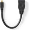 Nedis High Speed HDMI-Kabel met Ethernet - HDMI Micro-Connector - HDMI Output - 4K@30Hz - 10.2 Gbps - 0.20 m - Rond - PVC - Zwart - Envelop