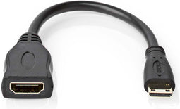 Nedis High Speed HDMI-Kabel met Ethernet - HDMI Mini-Connector - HDMI Output - 4K@30Hz - 10.2 Gbps - 0.20 m - Rond - PVC - Zwart - Envelop