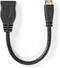 Nedis High Speed HDMI-Kabel met Ethernet - HDMI Mini-Connector - HDMI Output - 4K@30Hz - 10.2 Gbps - 0.20 m - Rond - PVC - Zwart - Envelop