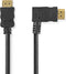 Nedis High Speed HDMI-Kabel met Ethernet - Rechts Gehoekte HDMI Connector - HDMI Connector - 4K@30Hz - 10.2 Gbps - 1.50 m - Rond - PVC - Zwart - Envelop