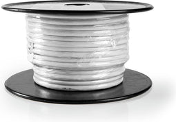 Nedis IEC (Coax) CAT6 Combikabel op rol - RG58 - 75 Ohm - Dubbel Afgeschermd - ECA - 10.0 m - Rond - Wit - Rol