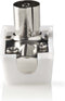 Nedis IEC (Coax) Connector - Gehoekt - Female / Male - Vernikkeld - 75 Ohm - Schroef - Diameter kabelinvoer: 7.0 mm - Metaal / Polyvinylchloride (PVC) - Wit - 2 Stuks - Doos