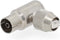 Nedis IEC (Coax) Connector - Gehoekt - Female - Vernikkeld - 75 Ohm - Schroef - Diameter kabelinvoer: 7.0 mm - Metaal - Zilver - 2 Stuks - Polybag